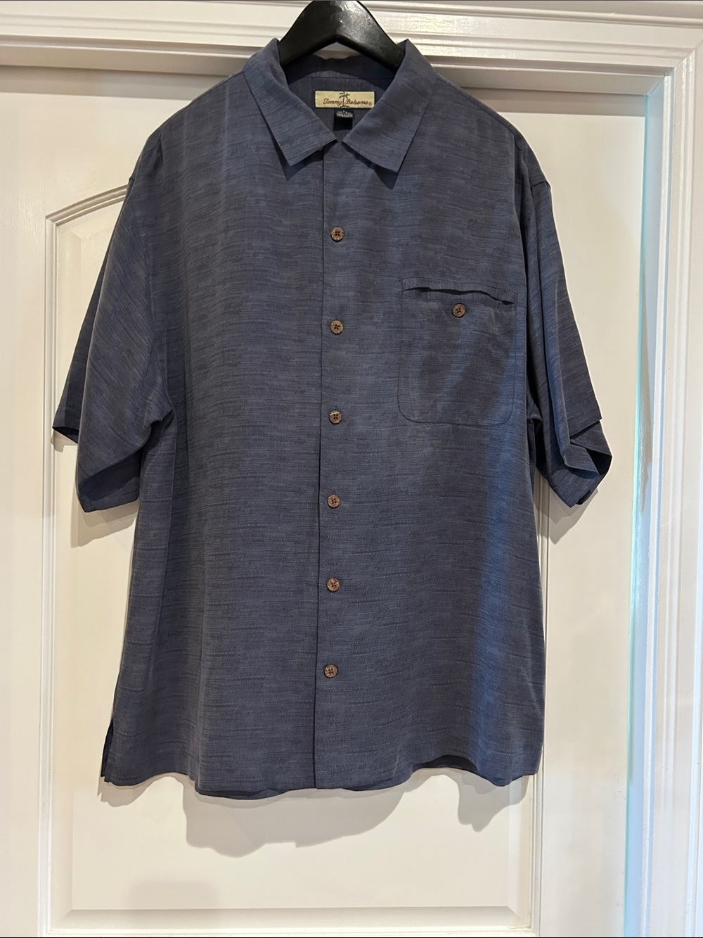 Tommy Bahama Navy Textured Short-Sleeve Button-Down Shirt